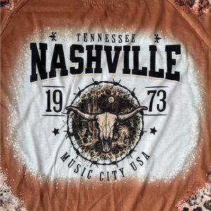 Nashville‎ Graphic Tee - Brown 3X - 3/4 sleeve